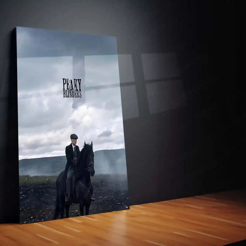 Movies & Series Metal Poster | Peaky Blinders Metal Poster | Thomas Shelby Horse Scene Wall Art | Dark Cinematic Frame | Peaky Blinders Series Decor - TURTLEWINGS 