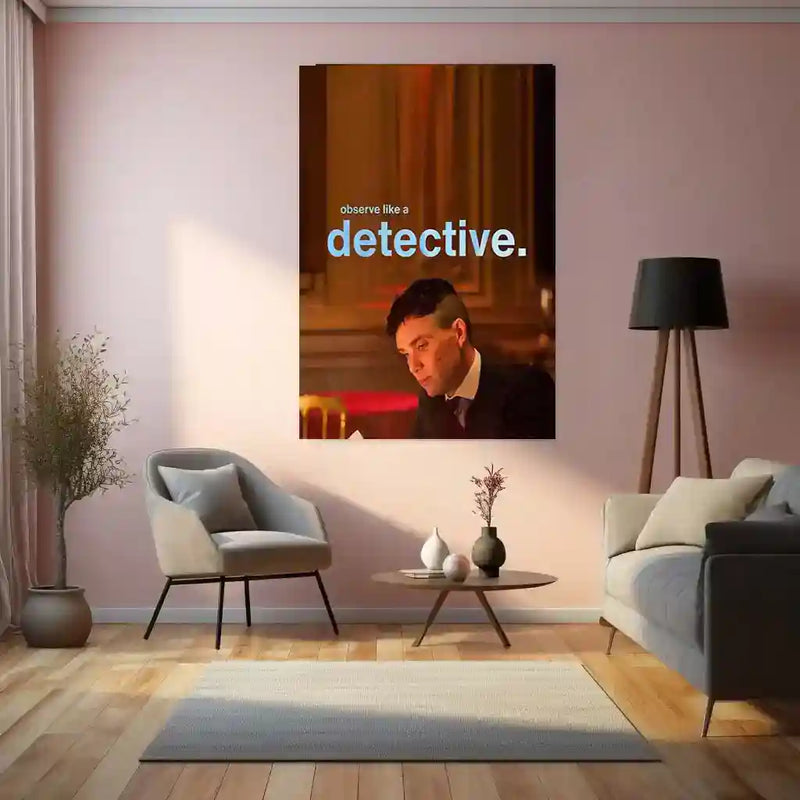 Quote Metal Poster | Peaky Blinders – Observe Like a Detective | Strategic Mindset Metal Poster - TURTLEWINGS 