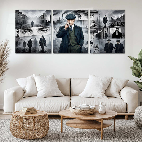 Movies & Series Metal Poster Set of 3 | Peaky Blinders | Thomas Shelby Vintage Gangster Triptych Wall Art – main product