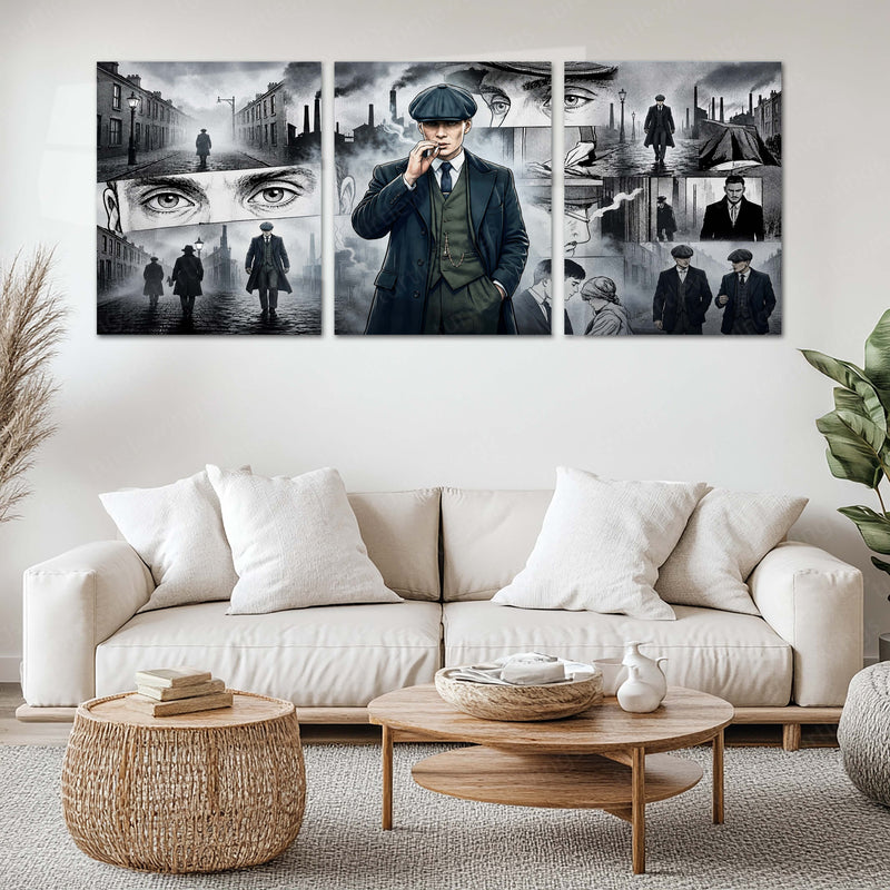 Movies & Series Metal Poster Set of 3 | Peaky Blinders | Thomas Shelby Vintage Gangster Triptych Wall Art – main product