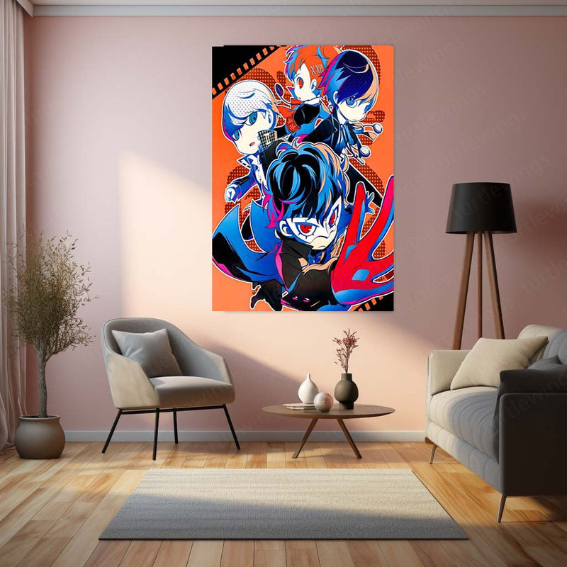 Anime Metal Poster | Persona – Phantom Hearts Artwork | Anime Game Metal Frame Poster