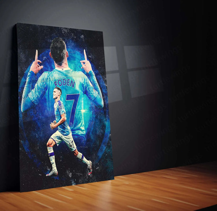 Poster Phil Foden Manchester City – Icons Wall Art – Formato A4 (21x29,7 Cm), Stampa Di Qualità, Senza Cornice, Regalo Per Tifosi