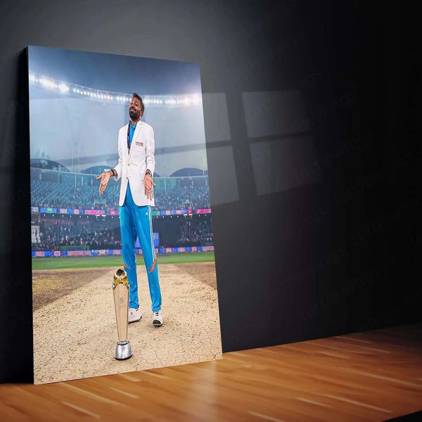 Hardik Pandya | Indian Team Champions Trophy 2025 Winner | Metal Poster - TURTLEWINGS 