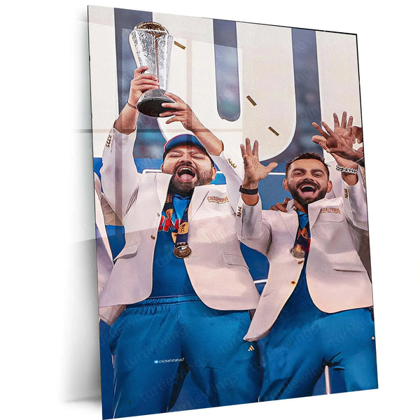 Virat Kohli and Rohit Sharma | Indian Team Champions Trophy 2025 Winner | Metal Poster (Copy) - TURTLEWINGS 