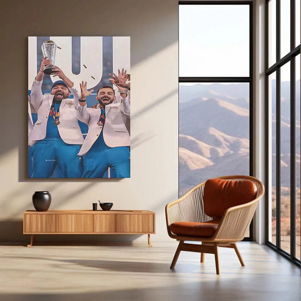 Virat Kohli and Rohit Sharma | Indian Team Champions Trophy 2025 Winner | Metal Poster (Copy) - TURTLEWINGS 