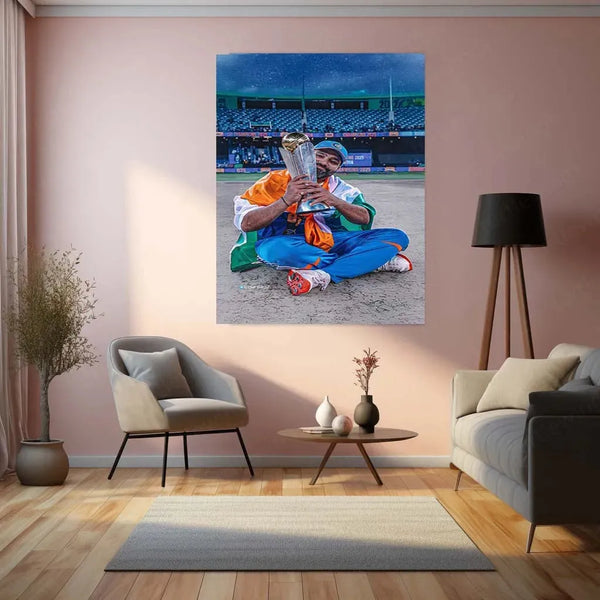 Indian Team Champions Trophy 2025 Winner – Metal Poster | Rohit Sharma 2 - TURTLEWINGS 