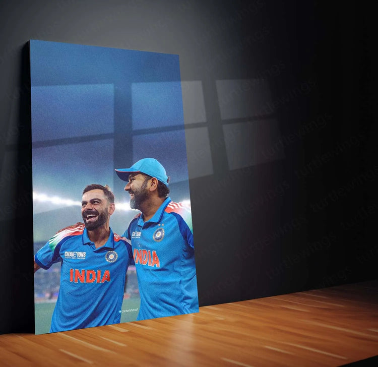 Virat Kohli and Rohit Sharma | Indian Team Champions Trophy 2025 Winner | Metal Poster