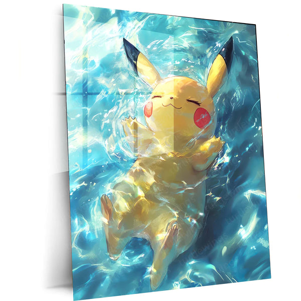 Anime Metal Poster | Pikachu – Pokémon Portrait Metal Poster | Electric-Type Anime Wall Frame