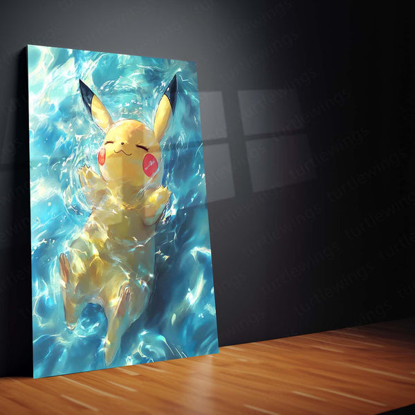 Anime Metal Poster | Pikachu – Pokémon Portrait Metal Poster | Electric-Type Anime Wall Frame
