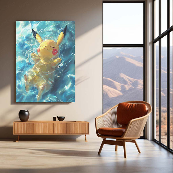 Anime Metal Poster | Pikachu – Pokémon Portrait Metal Poster | Electric-Type Anime Wall Frame