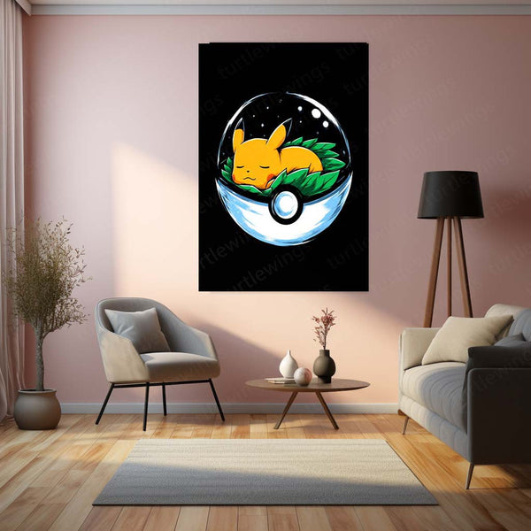 Pikachu Pokémon Metal Frame | Iconic Anime Wall Art - TURTLEWINGS 
