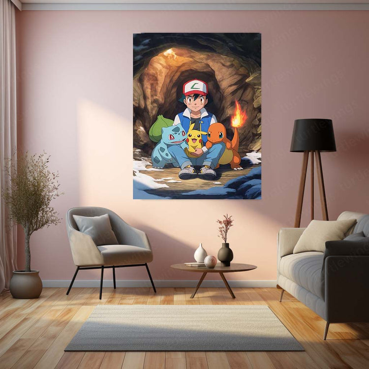 Anime Metal Poster | Pikachu Metal Poster – Electric Pokémon Wall Art