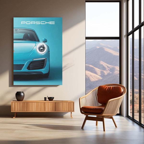 Porsche Neon LED Metal Frame | Glowing Supercar Wall Art | LED Poster for Porsche Fans & Car Enthusiasts