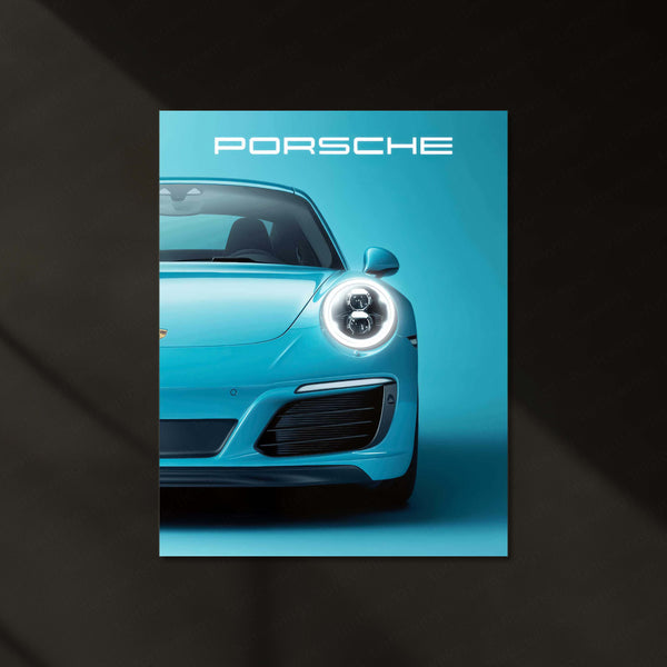 Porsche Neon LED Metal Frame | Glowing Supercar Wall Art | LED Poster for Porsche Fans & Car Enthusiasts