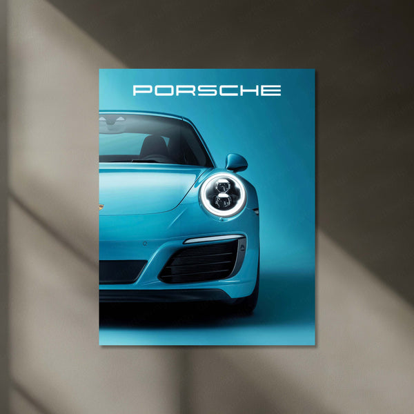 Porsche Neon LED Metal Frame | Glowing Supercar Wall Art | LED Poster for Porsche Fans & Car Enthusiasts