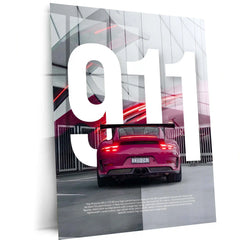 Car Metal Poster | Porsche 911 GT3 RS – Track Edition | Supercar Metal Frame | Minimal Motorsport Wall Art