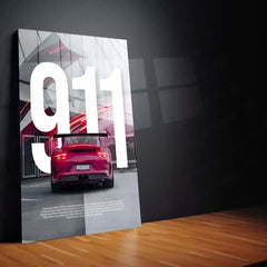 Car Metal Poster | Porsche 911 GT3 RS – Track Edition | Supercar Metal Frame | Minimal Motorsport Wall Art