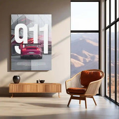 Car Metal Poster | Porsche 911 GT3 RS – Track Edition | Supercar Metal Frame | Minimal Motorsport Wall Art