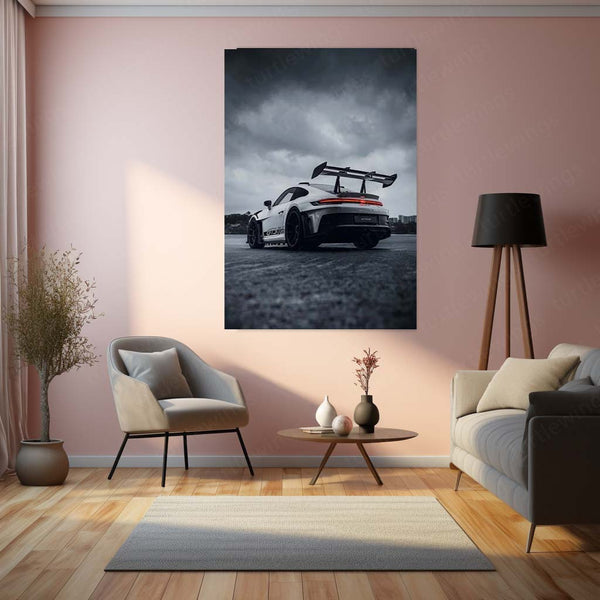 Cars Metal Poster | Porsche 911 GT3 RS – Storm Edition Metal Poster | Supercar Wall Frame