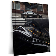 Quote Metal Poster | Porsche 911 GT3 | Precision, Discipline & Track-Bred Excellence Metal Frame - TURTLEWINGS 