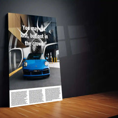 Car Metal Poster | Porsche 911 Turbo – Blue Edition | Luxury Supercar Metal Frame | Modern Automotive Wall Art