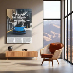 Car Metal Poster | Porsche 911 Turbo – Blue Edition | Luxury Supercar Metal Frame | Modern Automotive Wall Art