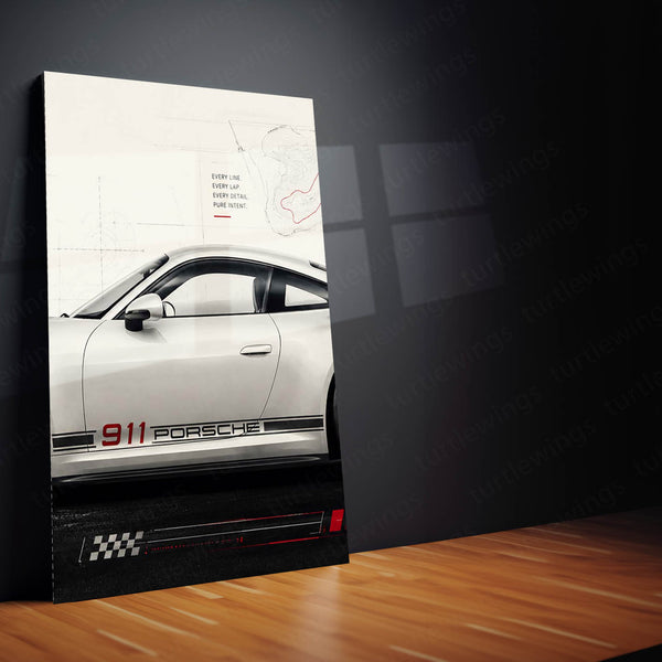 Car Metal Poster Set of 3 | Porsche 911 Racing Icon Triptych Wall Art