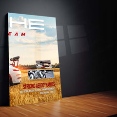 Car Metal Poster Set of 3 | Porsche 911 GT3 RS | Chase the Dream White Sports Car Triptych Wall Art | Premium Automotive Metal Print