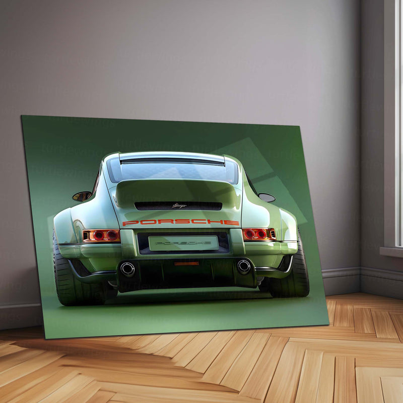 Car Metal Poster | Porsche Legacy Metal Poster | Classic Widebody Sports Car Wall Art  Timeless Performance Automotive Metal Frame by TurtleWings