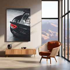 Porsche 918 Spyder – Hybrid Hypercar Rear Engine Neon LED Metal Poster | Luxury Supercar Wall Frame
