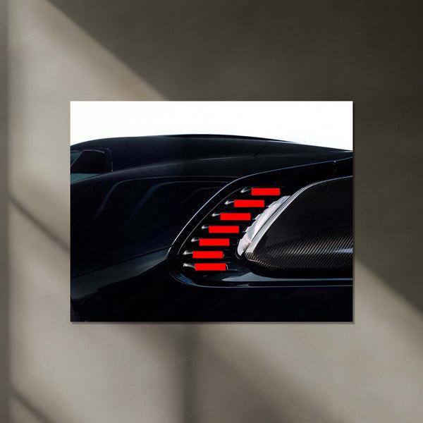 Porsche 918 Spyder Rear Light – Hypercar Detail Edition Neon LED Metal Poster | Porsche Collector Wall Frame
