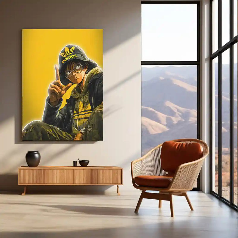 Monkey D. Luffy Neon LED Frame | One Piece Anime Wall Art | Street Style Pirate Aesthetic - TURTLEWINGS 