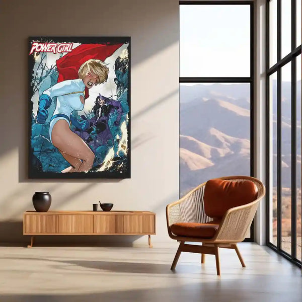 Power Girl – Kryptonian Strength Metal Poster | DC Comics Superhero Wall Frame