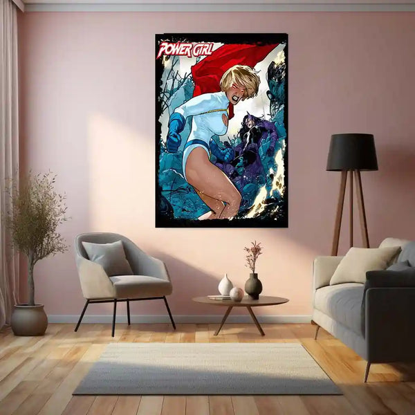 Power Girl – Kryptonian Strength Metal Poster | DC Comics Superhero Wall Frame