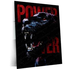Quote Metal Poster | Power Is Earned Metal Frame Ruthless Strength & Dominance Mindset Quote Wall Art | Dark Alpha Motivation Metal Poster