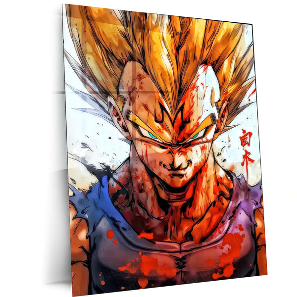 Pride Before Destruction – Majin Vegeta Metal Poster | Dragon Ball Z Wall Frame