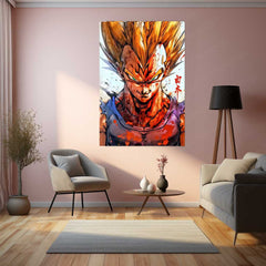 Pride Before Destruction – Majin Vegeta Metal Poster | Dragon Ball Z Wall Frame