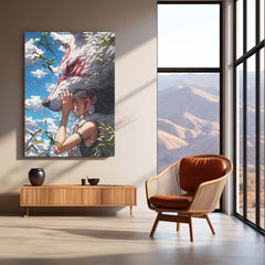 Anime Metal Poster | Princess Mononoke – San & Wolf God Moro Metal Poster | Studio Ghibli Anime Wall Frame