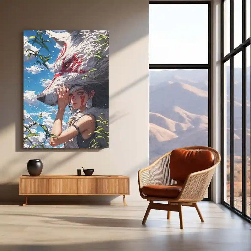 Anime Metal Poster | Princess Mononoke – Spirit of the Forest | Mythic Anime Metal Frame Nature, Identity & Warrior Soul Wall Art | Studio Ghibli–Inspired Metal Poster - TURTLEWINGS 