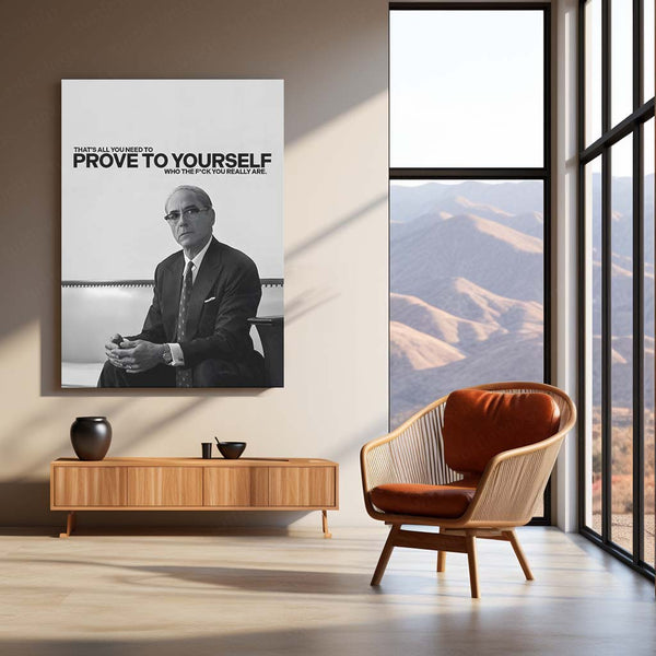 Quote Metal Poster | Robert Downey Jr. – Prove It to Yourself Metal Frame Inner Strength & Self-Respect Quote Wall Art | Silent Confidence Motivation Metal Poster