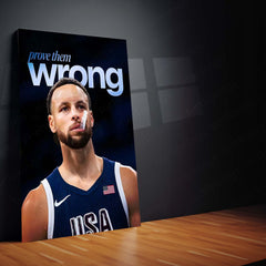 Quote Metal Poster | Stephen Curry – Prove Them Wrong Metal Frame Underdog Mentality & Championship Grit Quote Wall Art | Elite Basketball Motivation Metal Poster