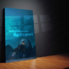 Pushing Giant Boulder – “You Prayed For It.” Metal Poster | Faith x Effort Motivational Wall Art