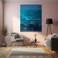 Pushing Giant Boulder – “You Prayed For It.” Metal Poster | Faith x Effort Motivational Wall Art