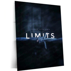 Quote Metal Poster | Cross Your Own Limits Motivational Metal Poster | Break Barriers Mindset Wall Art | Dark Discipline & Growth Metal Print