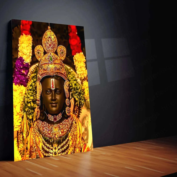 Ram Lalla Metal Poster – Divine Childhood Avatar Wall Art | Spiritual Hindu Decor - TURTLEWINGS 