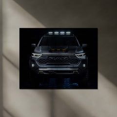RAM Dakota Beast Mode – Rugged Pickup Truck Neon LED Metal Poster | Off-Road Power Wall Frame