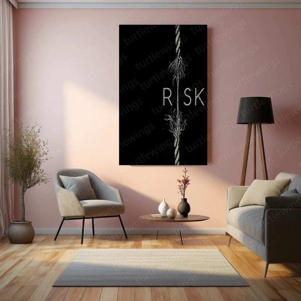 Risk Quote Metal Poster – Motivational Wall Art | Inspirational Success Decor - TURTLEWINGS 