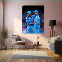 Cricket Metal Poster | RO-KO Metal Poster – Rohit Sharma & Virat Kohli Wall Art | Team India Cricket Duo - TURTLEWINGS 