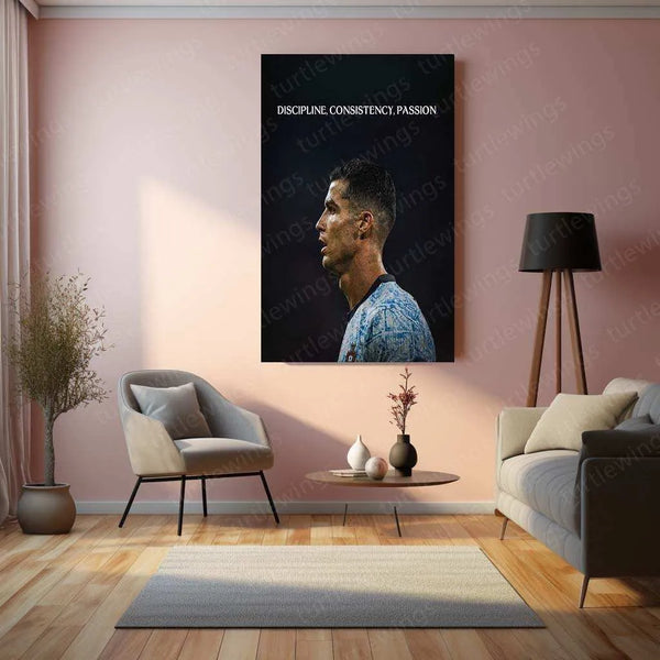 Cristiano Ronaldo Metal Poster – Iconic Football Legend Wall Art 4 - TURTLEWINGS 