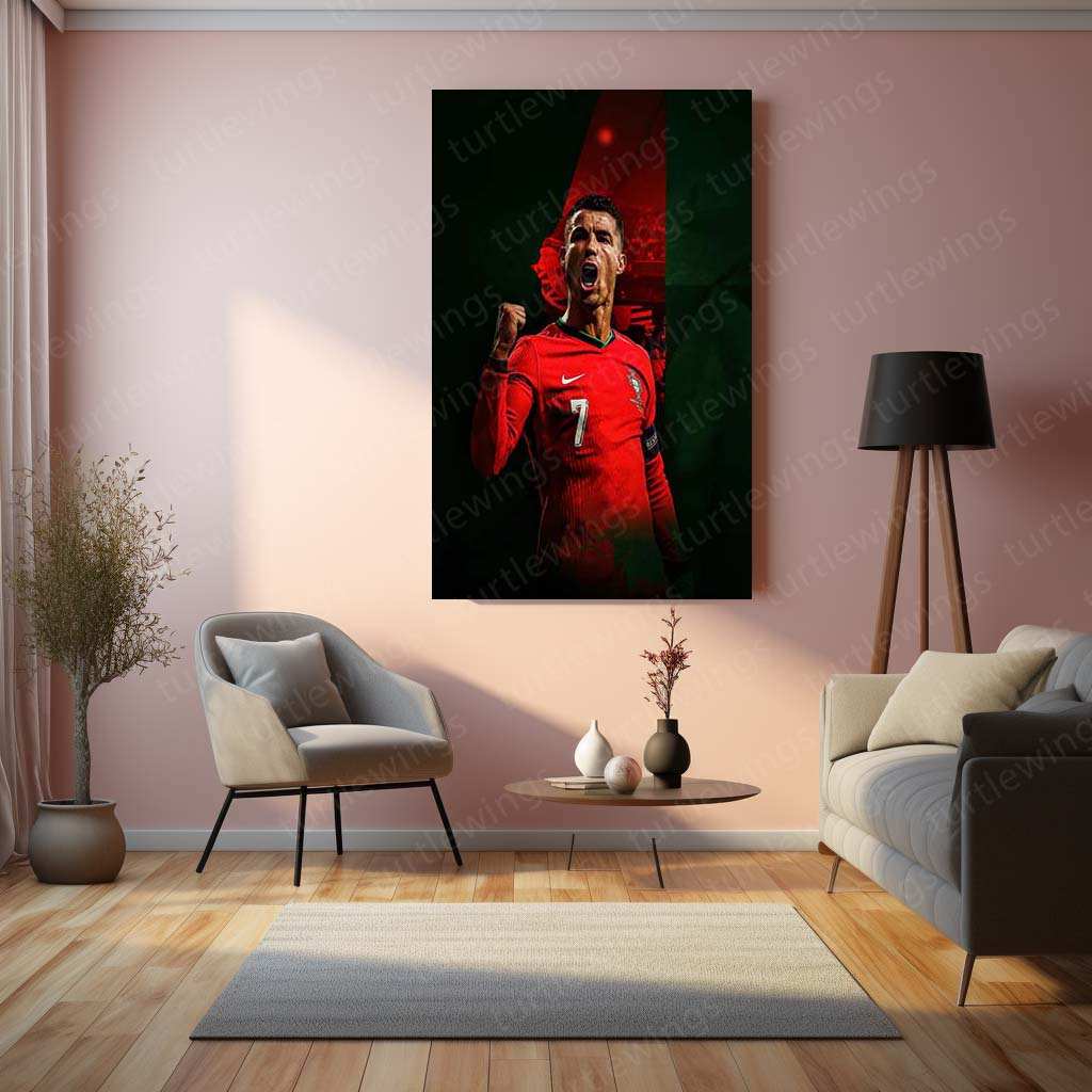 Cristiano Ronaldo Metal Poster – Iconic Football Legend Wall Art 2 - TURTLEWINGS 